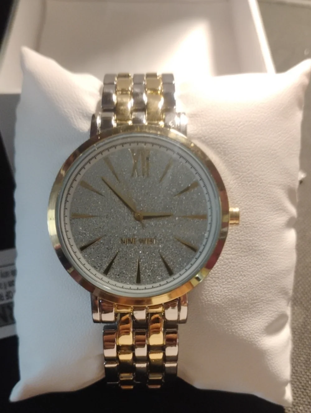 Nine West Two-Tone Gold and Silver Glitter Dial Women's Bracelet Watch